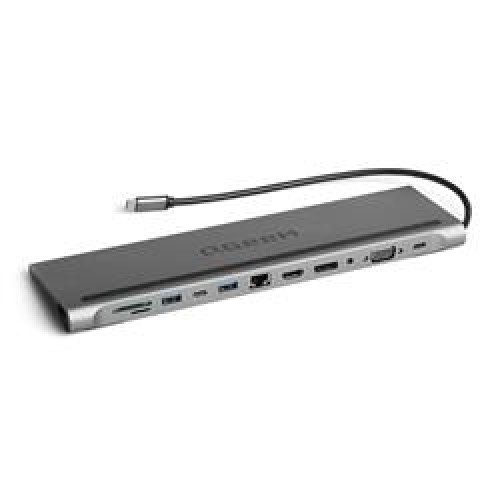 Qgeem QG-UH12 USB 3.0 Type C 12in1 HDMI-Display Port-VGA-TF SD Kart-USB 3.0-USB 2.0-PD- Ethernet HUB