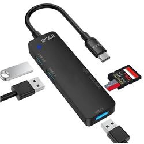 Inca ITPC-5T  Type-C Giriş 2XUSB Sd-Micro Sd2.0 Çoklayıcı USB 3.0 Çoklayıcı Çevirici Mavi Led 