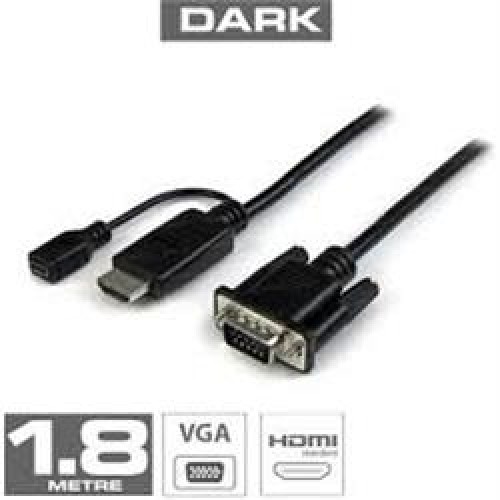 Dark DK HD AHDMIXVGAL180 1.8m HDMI - VGA Güç Destekli Kablo 